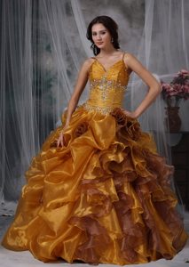 Spaghetti Straps Dress for Quince with Flowers Colors to Choose